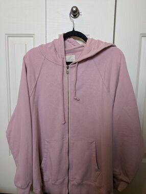 American Eagle Outfitters Light Mauve/Pink Zip Hoodie